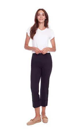 68015 Black Cuffed Crop Pant