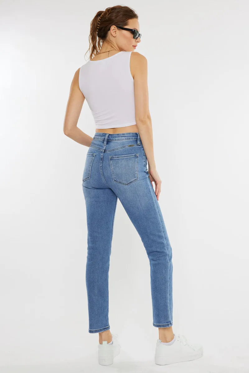 Adaline High Rise Slim Straight Leg  Jeans