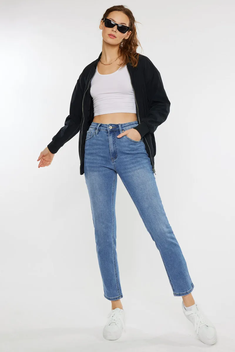 Adaline High Rise Slim Straight Leg  Jeans