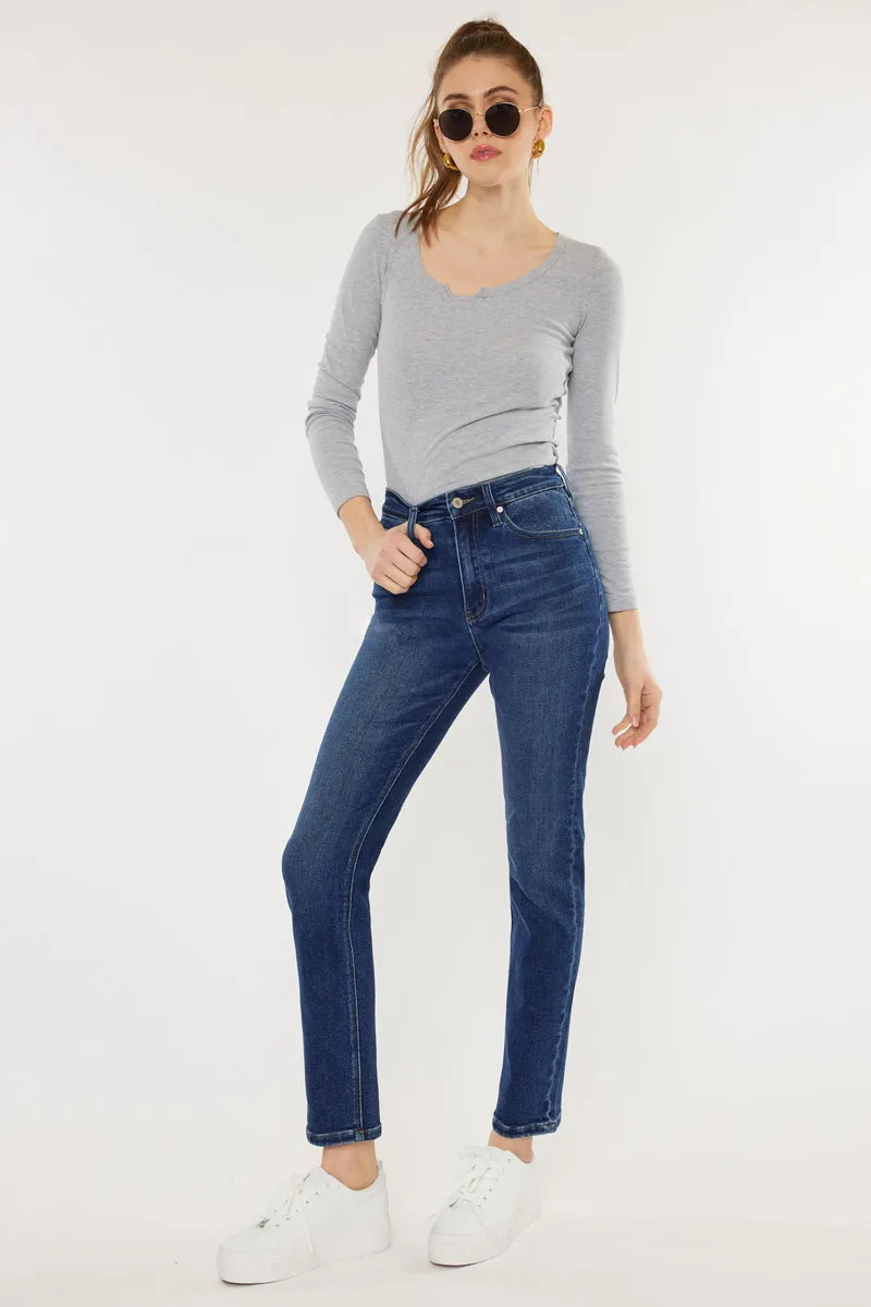 Adaline High Rise Slim Straight Leg  Jeans