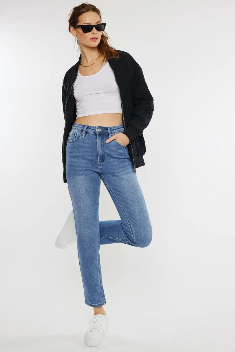 Adaline High Rise Slim Straight Leg  Jeans