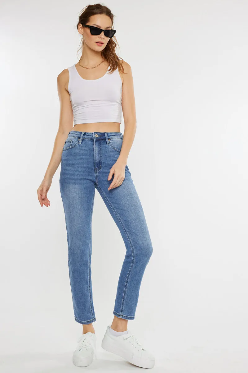 Adaline High Rise Slim Straight Leg  Jeans