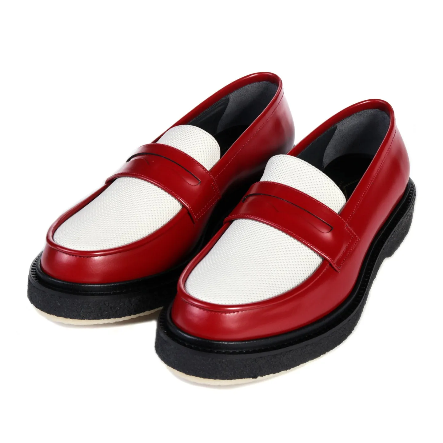 ADIEU TYPE 5 LOAFER POLIDO DEEP RED / DOTS EMBOSSED WHITE