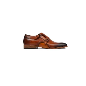 Belen - Kid's Burnished Tan Calf Leather Double Monkstrap (5-12 Years Old)