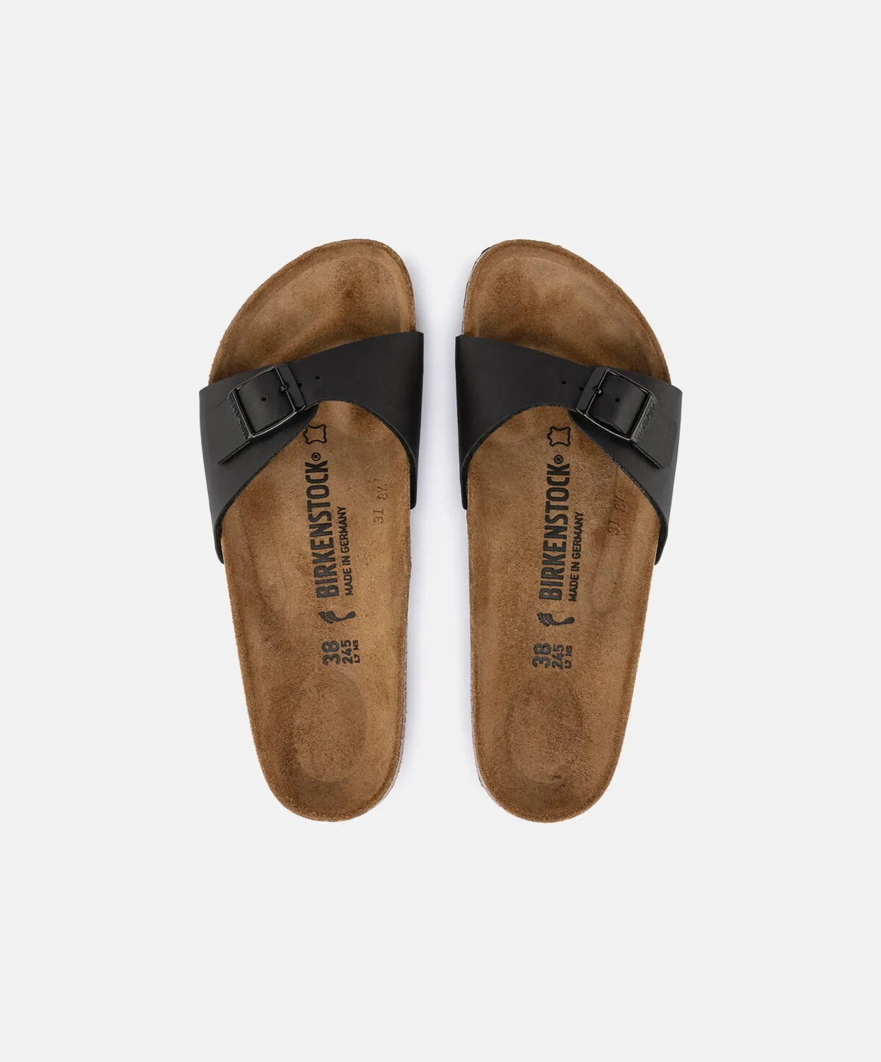 Birkenstock Madrid Big Buckle Oiled Leather Black Sandals