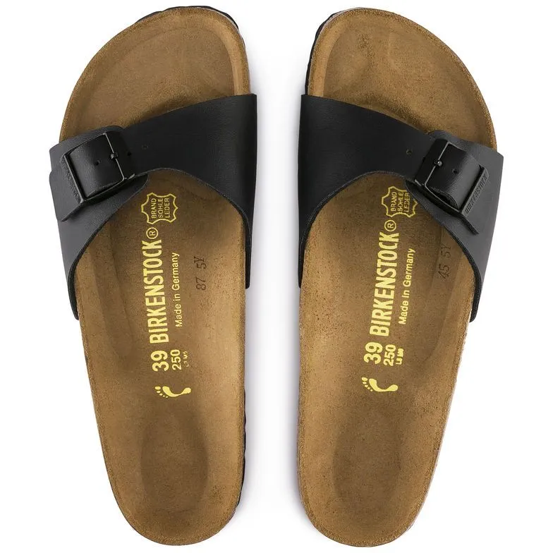 Birkenstock Madrid Big Buckle Oiled Leather Black Sandals