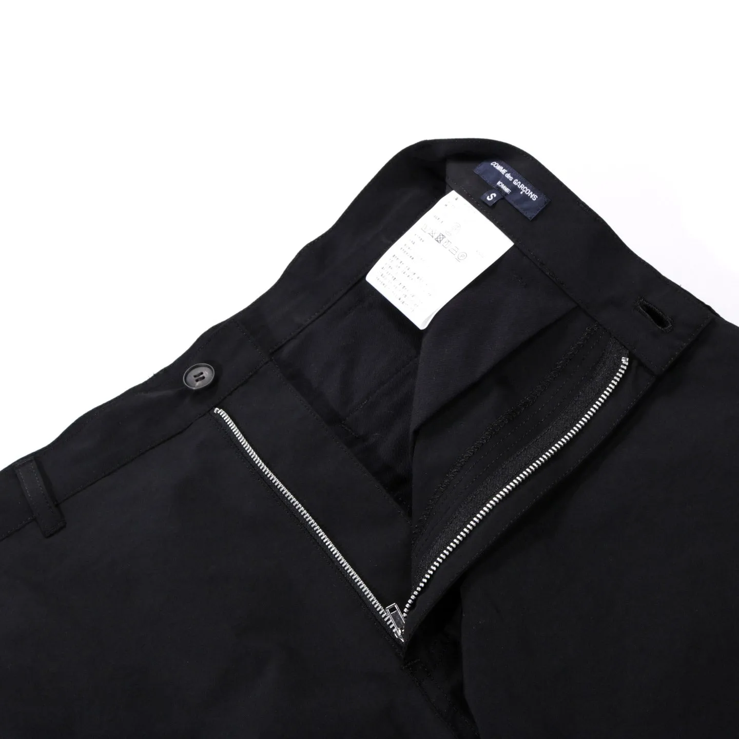 COMME DES GARCONS HOMME P016 SUIT PANT BLACK POLY COTTON