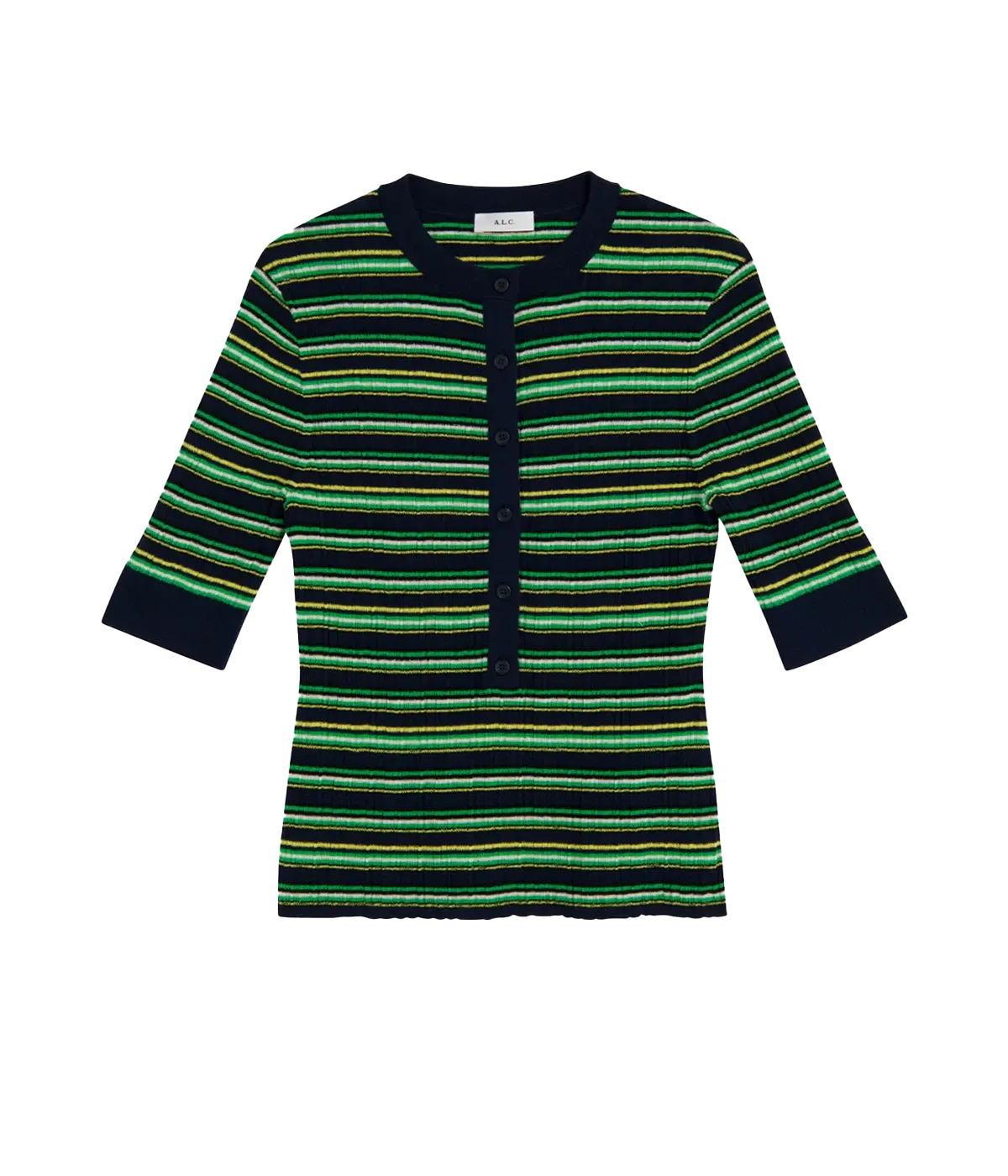 Fisher Top in Navy & Green Multi