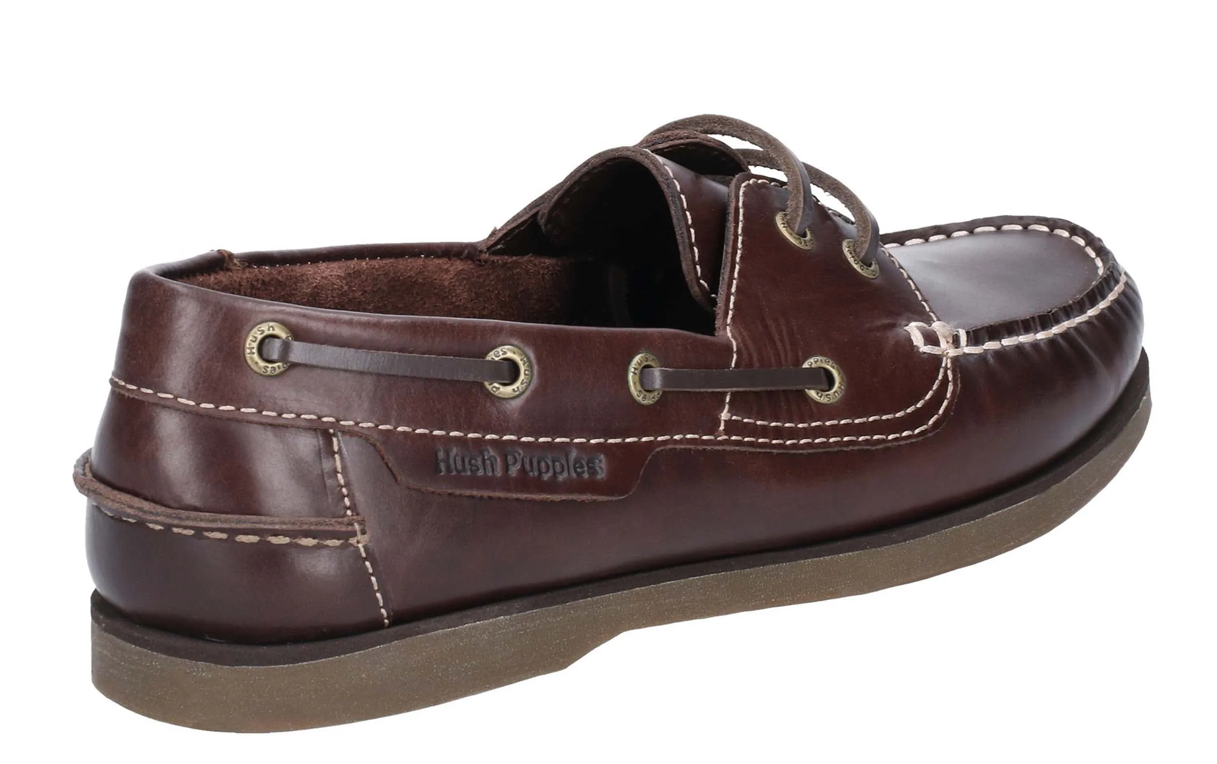 Hush Puppies Henry Mens Leather Lace Up Boat Shoe