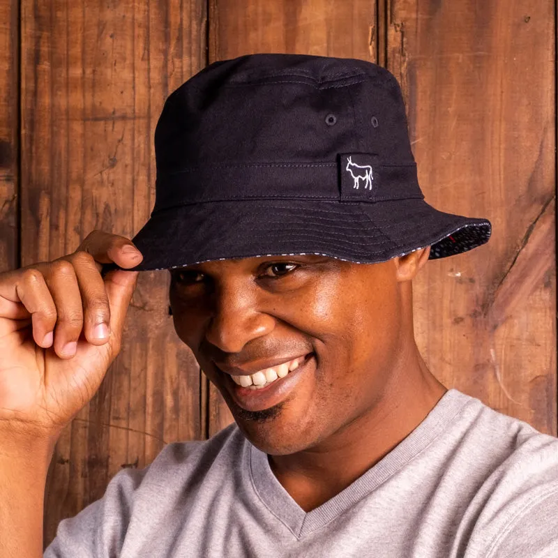 Kingsley Heath Dotted Nguni Bucket Hat Midnight