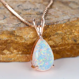 Minimalist Water Drop Opal Three Claw Pendant Necklace Suitable For Any Occasion Ladies Clavicle Chain Party Luxury Jewelry