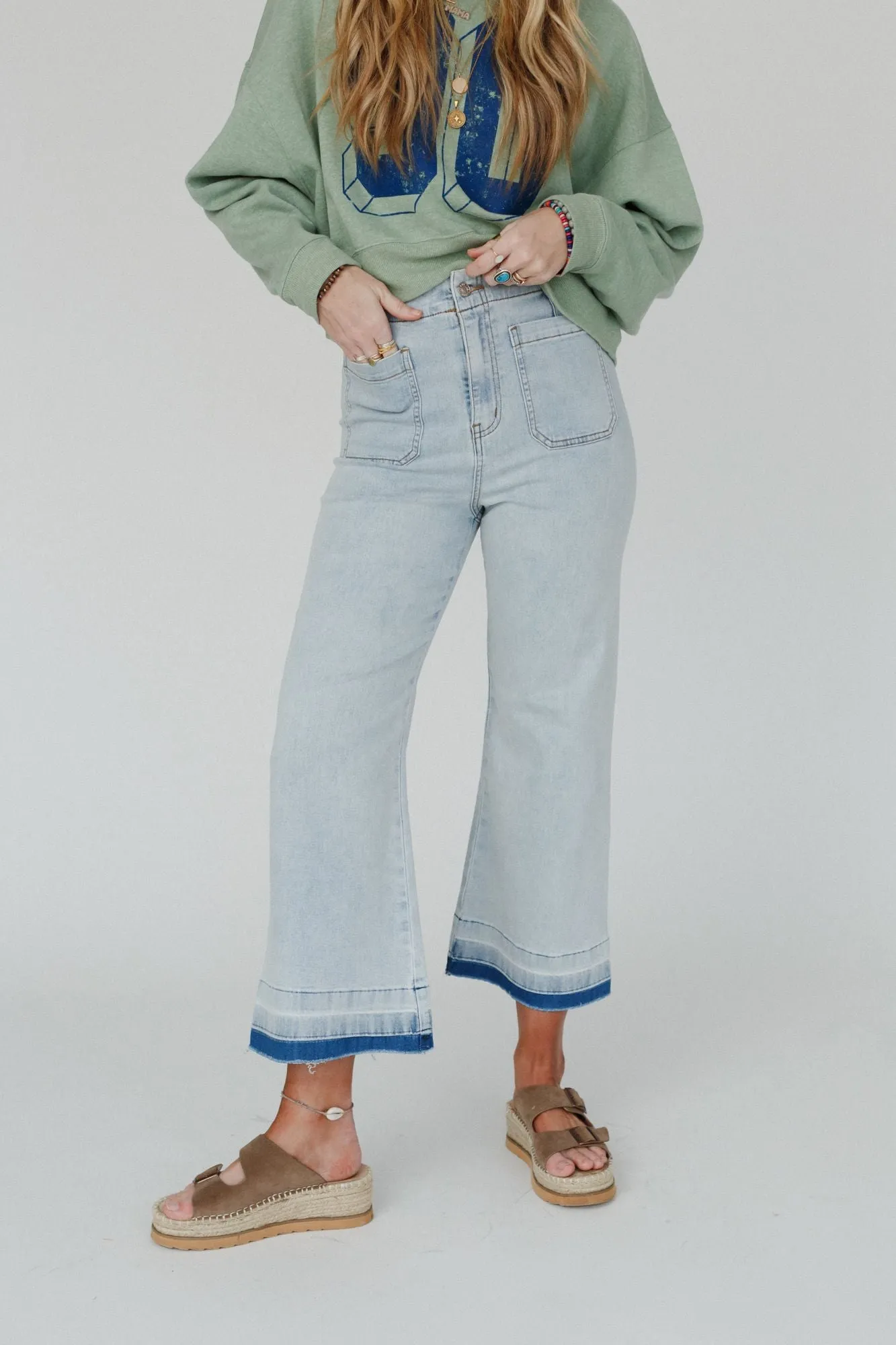 New Moon Cropped Jeans - Denim