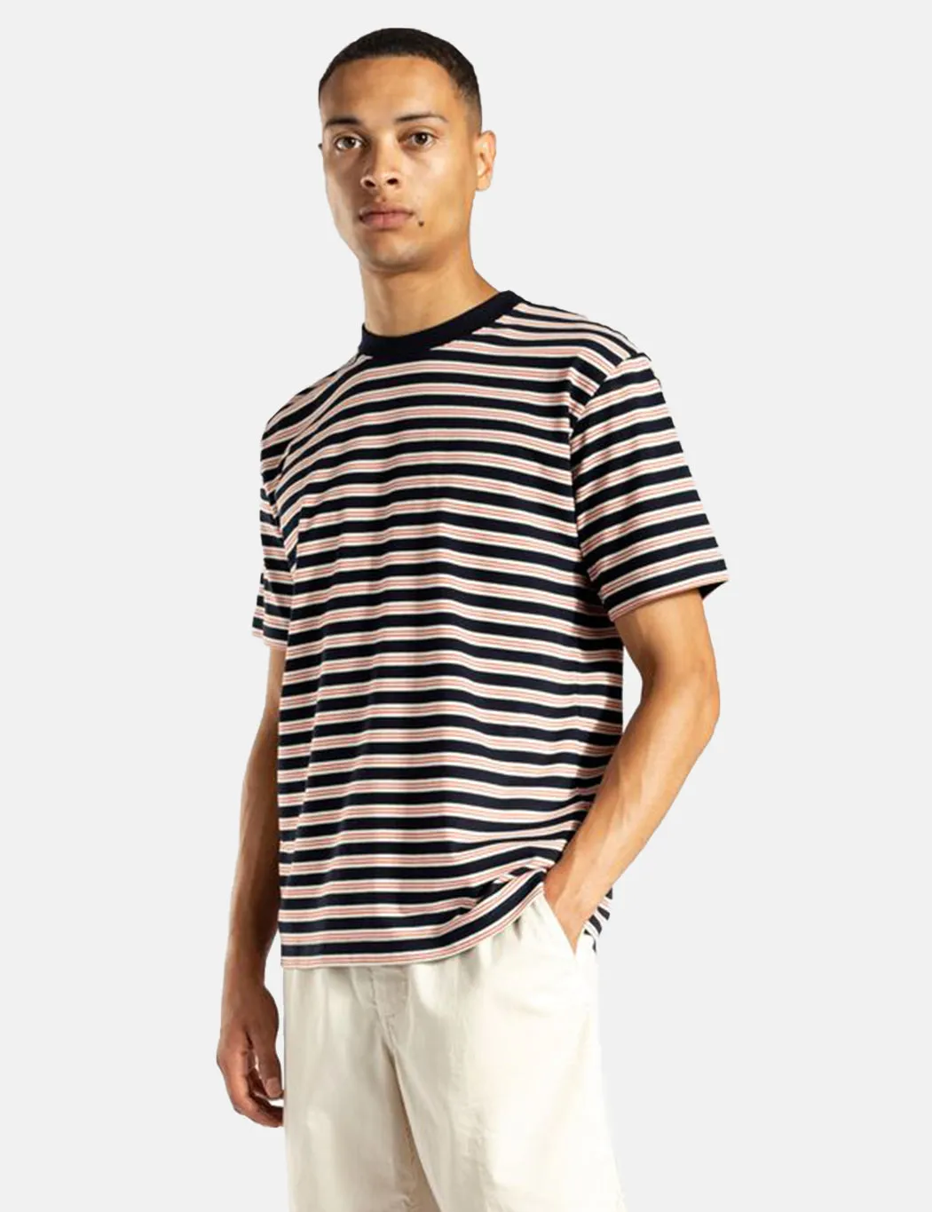 Norse Projects Johannes Nautical Stripe T-Shirt - Dark Navy Blue