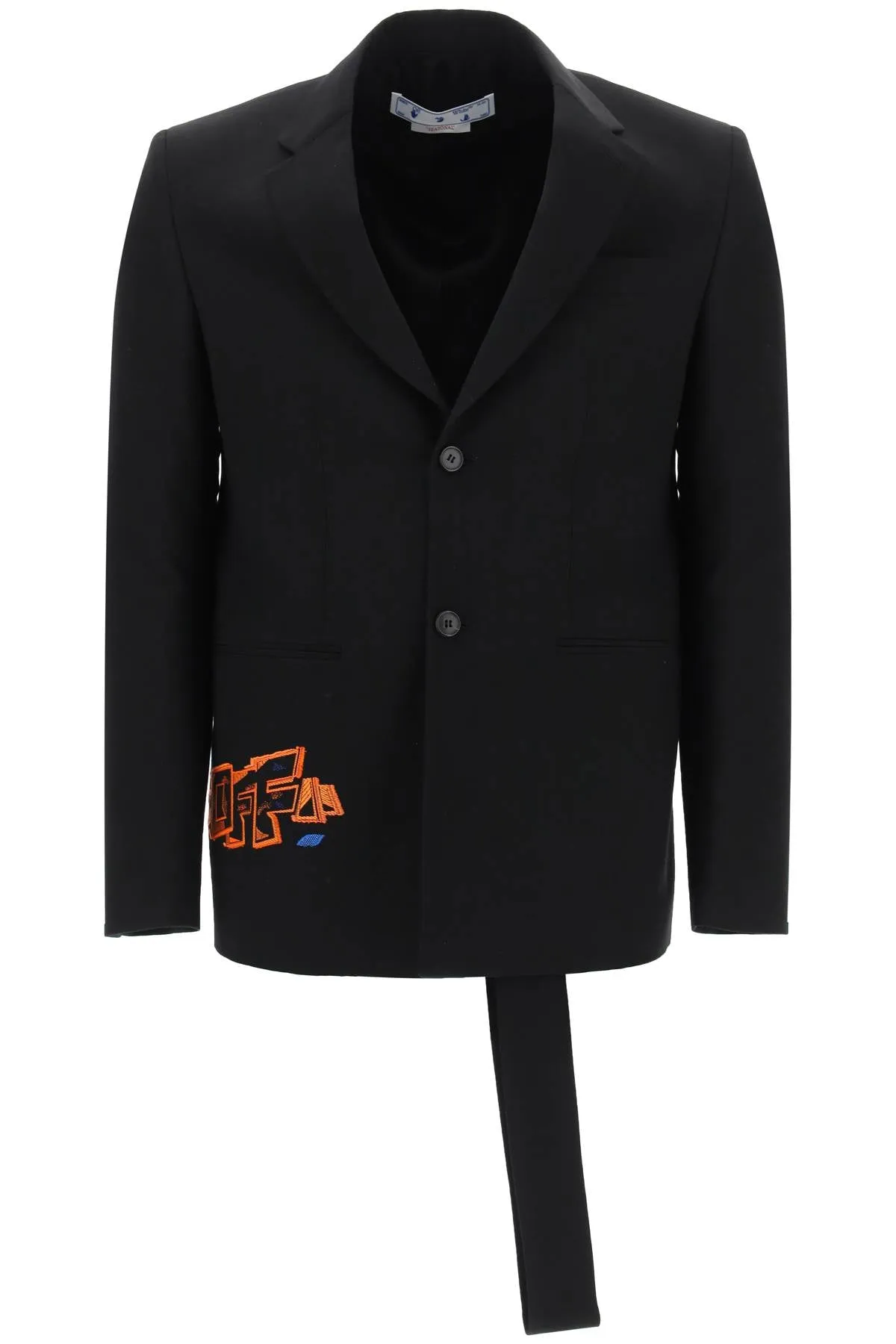 Off-white graffiti logo blazer with faux tie