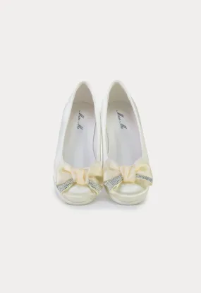 Shiny Satin Double Ribbon Shoes