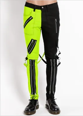 SPLIT LEG BONDAGE PANT BLK/LIME