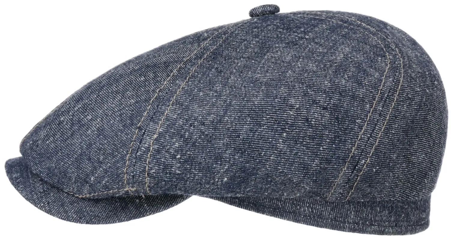 Stetson Hatteras Linen/Silk 6 panel Denim Baker boy cap