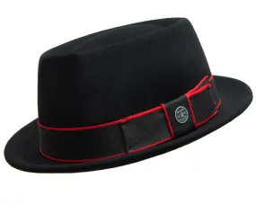 Stetson Pork Pie in Black Cashmere and Woolfelt